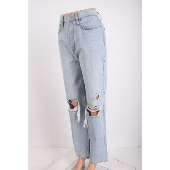 Triarchy Womens Distressed Ms. Triarchy Jeans Light Indigo Sz US 2 EU 26 New - Picture 3 of 8